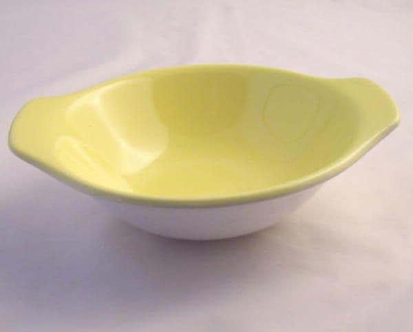 Poole Pottery Sunshine Yellow Lug Handled Soup Bowls