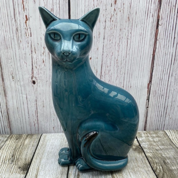 Poole Pottery Tall Blue Cat
