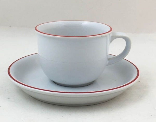 Poole Pottery Tango (Red) Demi Tasse Coffee Cups and Saucers
