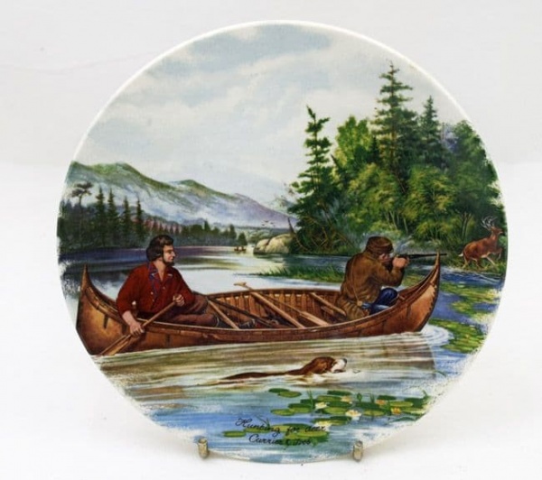 Poole Pottery Transfer Plate, Hunting for Deer