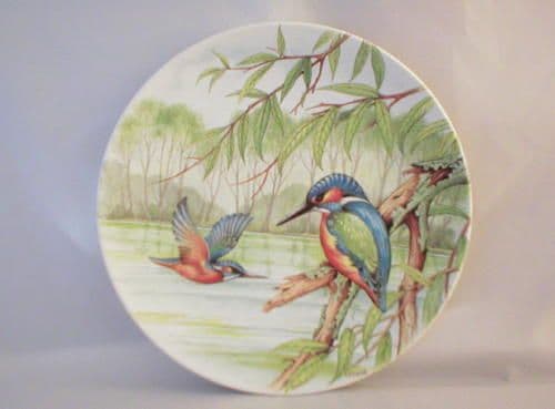 Poole Pottery Transfer Plate, Kingfishers