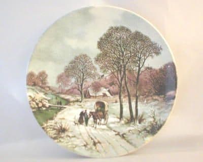 Poole Pottery Transfer Plate, Landscape in Winter After Painting by B.C.KOEKKOEK