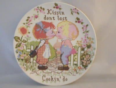 Poole Pottery Transfer Plate, Sampler Series, Kissin Dont Last, Cookin' Do