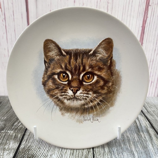 Poole Pottery Transfer Plate, Tabby Cat by Derick Brown