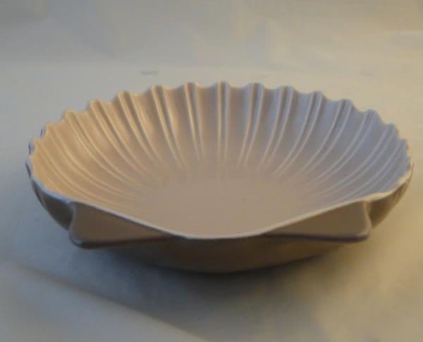 Poole Pottery Twintone (C54) Mushroom and Sepia Large Shell Shaped Tray