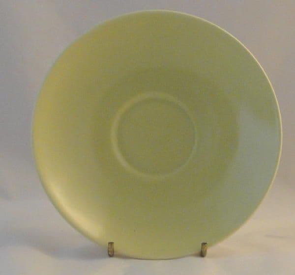 Poole Pottery Twintone Lime Yellow and Seagull (C103) Saucers for Tea Cups