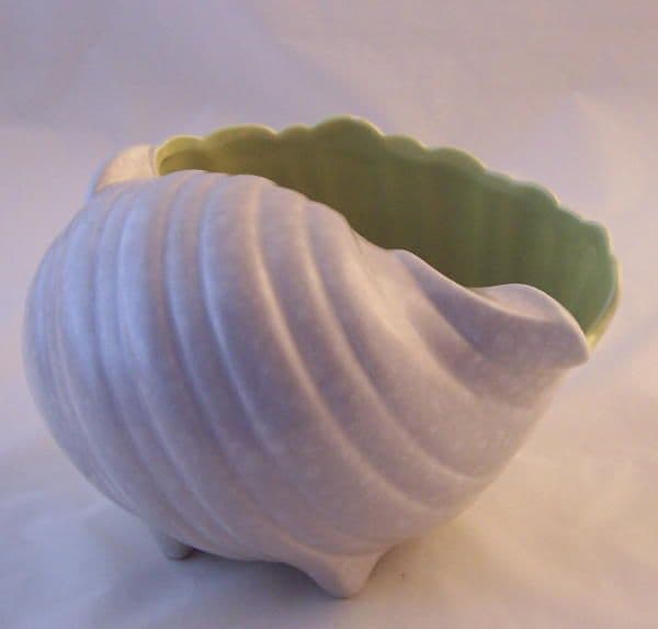 Poole Pottery Twintone Lime Yellow and Seagull (C103) Shell