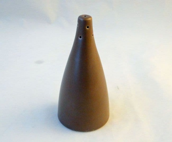 Poole Pottery Twintone Mushroom and Sepia (C54) Cone Shaped Pepper Pot