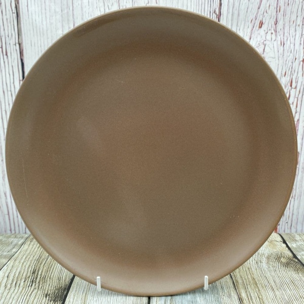 Poole Pottery Twintone Mushroom and Sepia (C54) Dinner Plate, 10'' (Sepia)