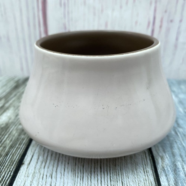 Poole Pottery Twintone Mushroom and Sepia (C54) Jam Pot with Flared Base (Missing Lid)