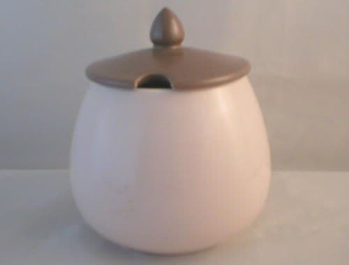 Poole Pottery Twintone Mushroom and Sepia (C54) Lidded Jam Pot