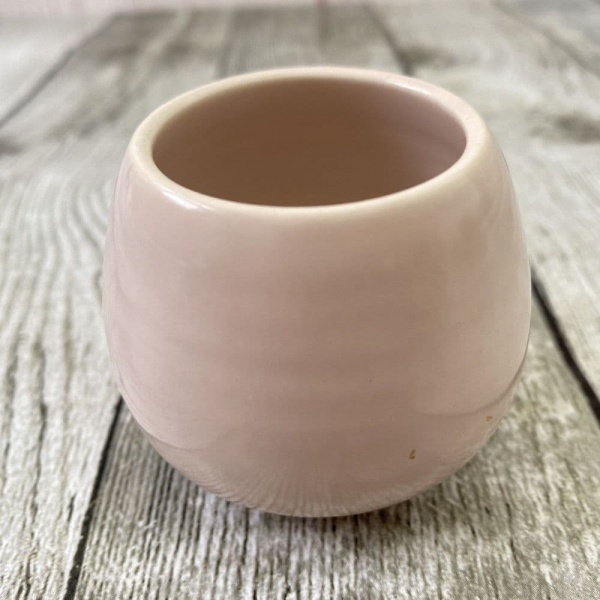 Poole Pottery Twintone Mushroom and Sepia (C54) Mustard Pot (Rounded) - Missing Lid