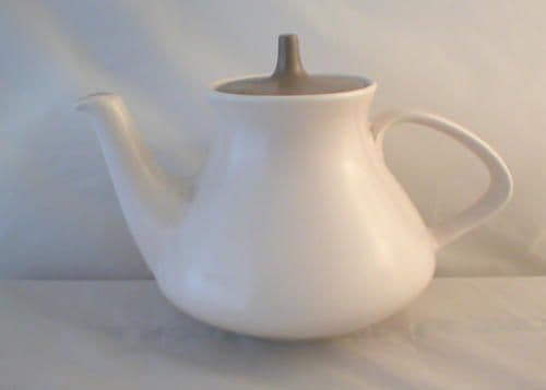 Poole Pottery Twintone Mushroom and Sepia (C54) Tea Pots (Small)