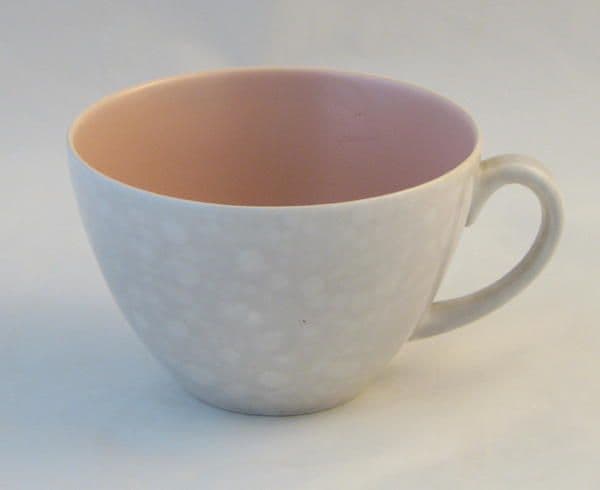 Poole Pottery Twintone Peach Bloom and Seagull Standard Tea Cups