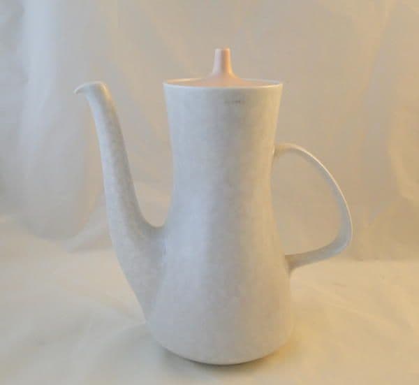 Poole Pottery Twintone Peach Bloom and Seagull Tall Contour Coffee Pot