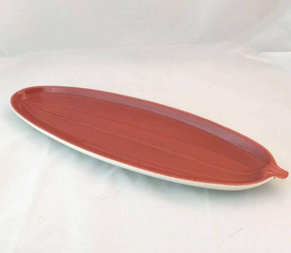 Poole Pottery, Twintone, Red Indian and Magnolia (C95), Cucumber Dish