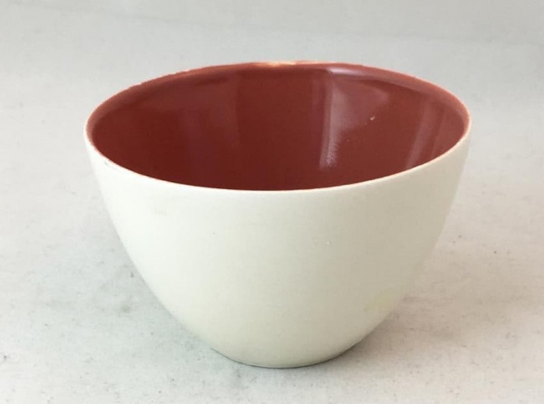 Poole Pottery, Twintone, Red Indian and Magnolia (C95) Small Sugar Bowls