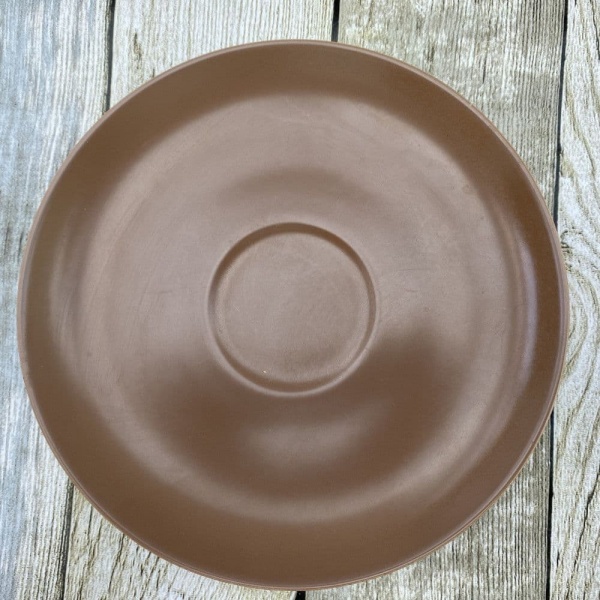 Poole Pottery Twintone Sepia & Mushroom (C54) Eared Soup Bowl Saucer