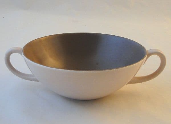 Poole Pottery Twintone - Sepia & Mushroom (C54) Soup Cup (Streamline)
