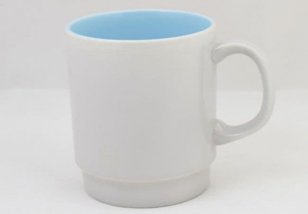 Poole Pottery Twintone Sky Blue and Dove Grey (C104) Straight Sided Mugs