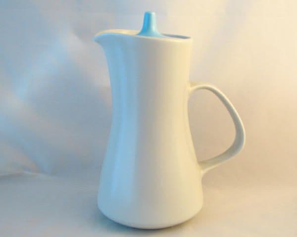 Poole Pottery Twintone Sky Blue and Dove Grey Hot Water/Milk Jugs