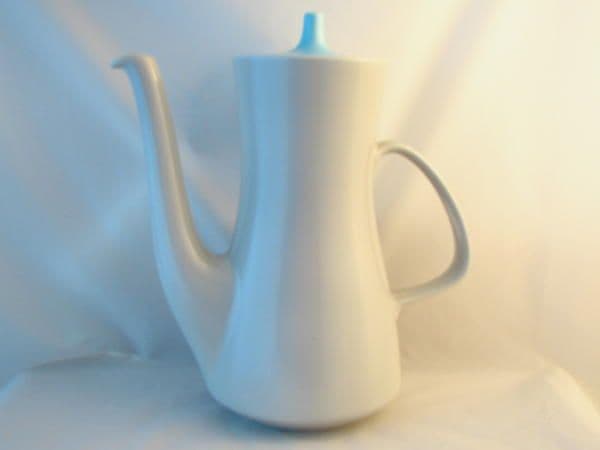 Poole Pottery Twintone Sky Blue and Dove Grey Large Coffee Pot