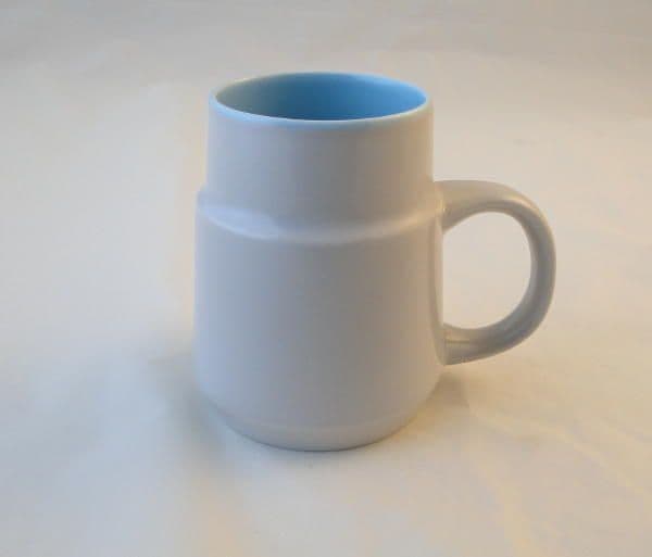 Poole Pottery Twintone Sky Blue and Dove Grey Mug