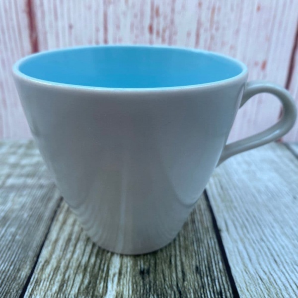 Poole Pottery Twintone Sky Blue and Dove Grey Narrow Contour Tea Cup