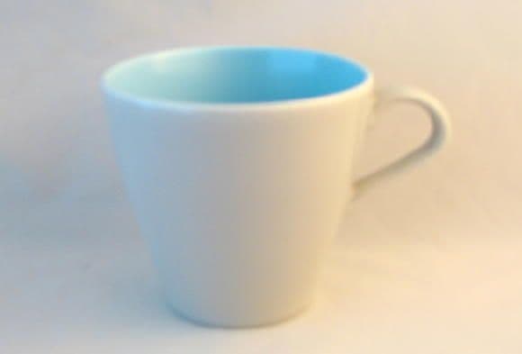 Poole Pottery Twintone Sky Blue and Dove Grey Narrow Style Breakfast Cups