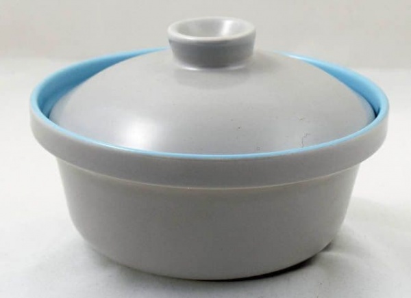 Poole Pottery Twintone Sky Blue and Dove Grey Small Lidded Bowls