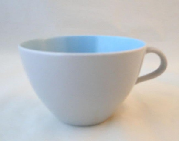 Poole Pottery Twintone Sky Blue and Dove Grey Wide Style Breakfast Cups