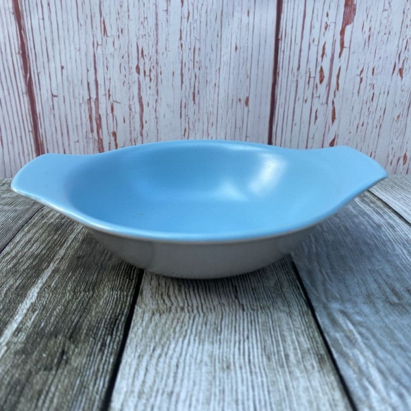 Poole Pottery Twintone - Sky Blue & Dove Grey (C104) Eared Soup Bowl (Small Ear)