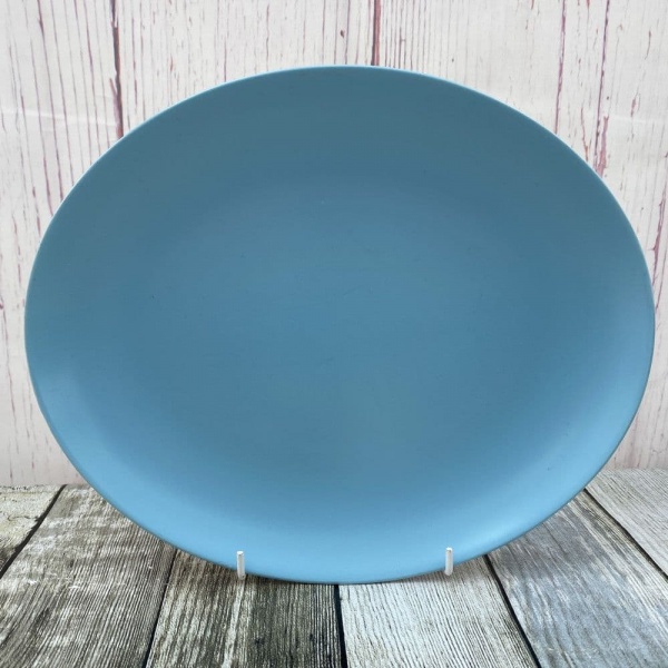 Poole Pottery Twintone - Sky Blue & Dove Grey Oval Dinner, 11''