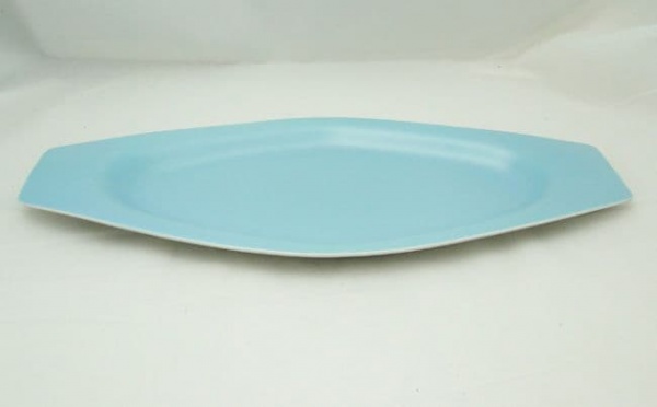 Poole Pottery Twintone Sky Blue Shaped Narrow Style Serving Plate