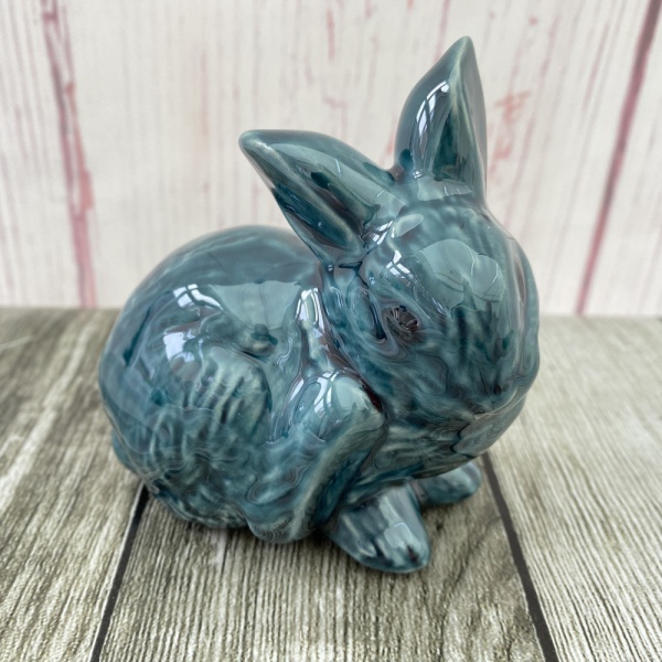 Poole Pottery Blue Scratching Rabbit