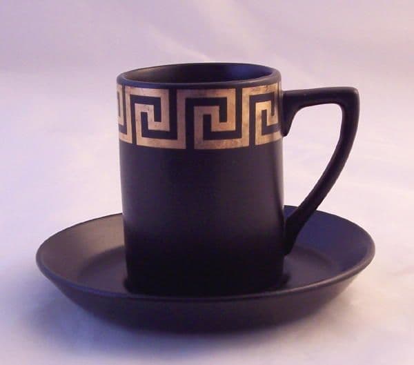 Portmeirion Greek Key - Gold - Coffee Cups and Saucers