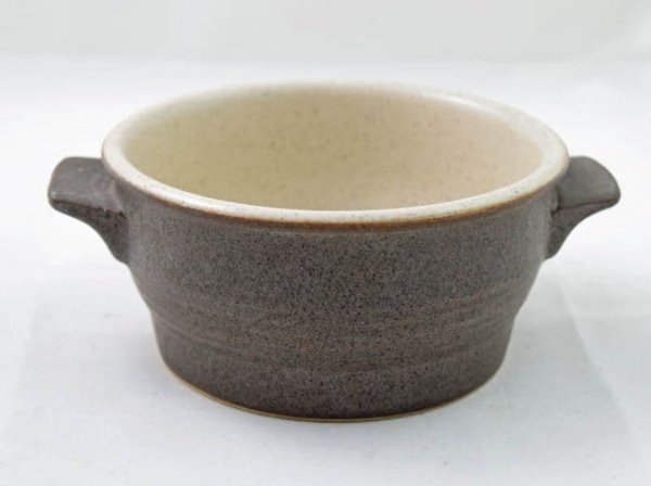 Purbeck Pottery Brown Diamond Lug Handled Bowls