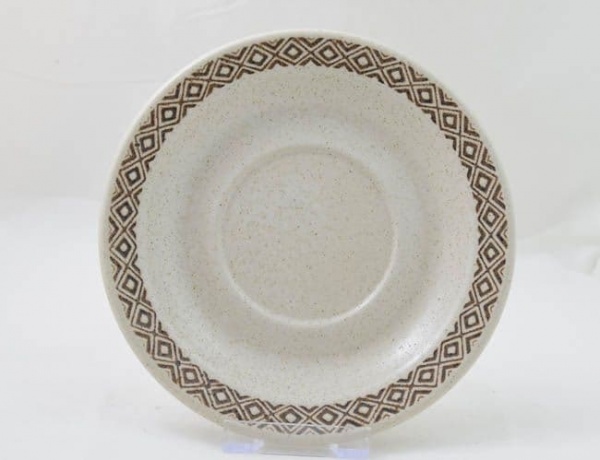 Purbeck Pottery Brown Diamond Saucers