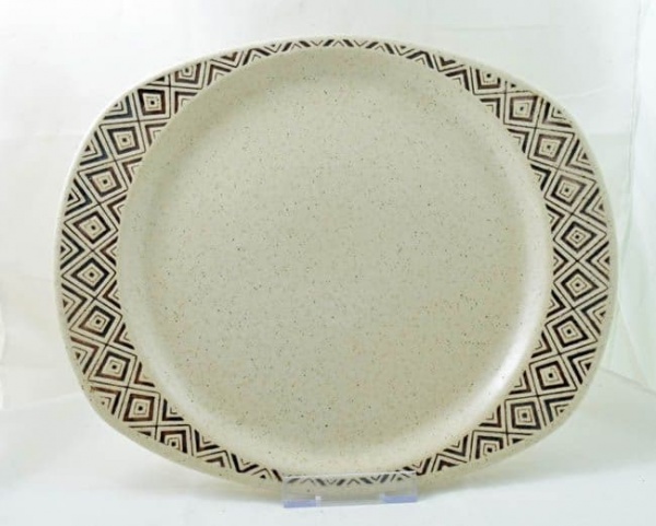 Purbeck Pottery Brown Diamond Serving Platters