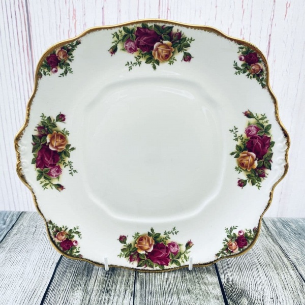 Royal Albert Old Country Roses Eared Cake Plate (Square), 9.75''