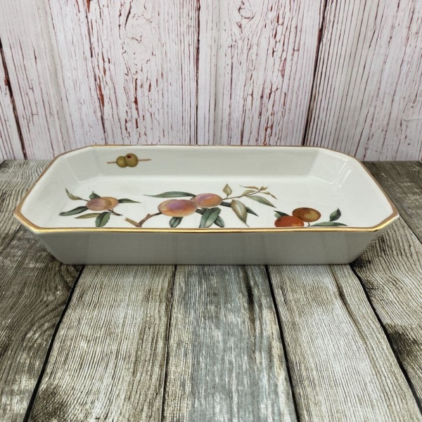 Royal Worcester Evesham Gold Rectangular Open Serving Dish (Shaved Corners), 13.75''