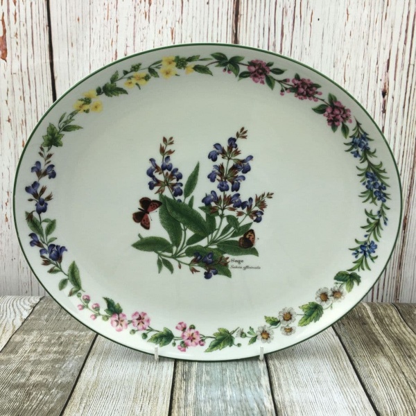 Royal Worcester, Worcester Herbs Oval Serving Platter, 12.5'' (Made in England)