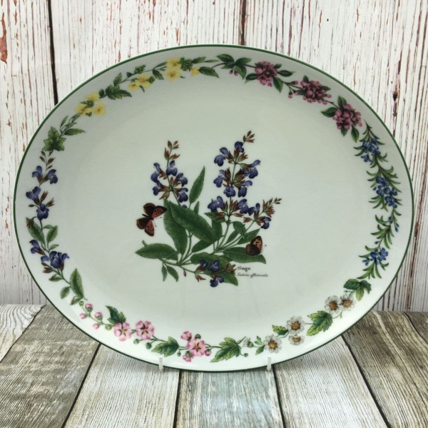 Royal Worcester, Worcester Herbs  Oval Serving Platter, 12.5'' (Made in England)