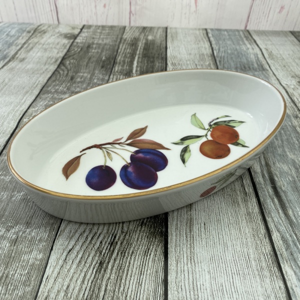 Royal Worcester Evesham Gold Oval Serving Dish, 10.5'' (Plums & Oranges)