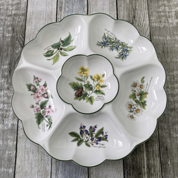 Royal Worcester Worcester Herbs Hors D'oeuvre Dish - 6 Sections (Made in England)