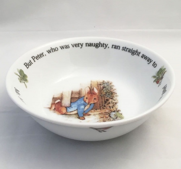 Wedgwood, Beatrix Potter, Peter Rabbit Dessert Bowls, Peter was very naughty.