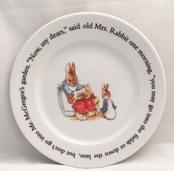 Wedgwood, Beatrix Potter, Peter Rabbit Tea Plates, Now my dears