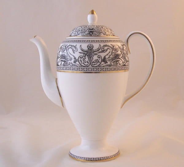 Wedgwood Black Florentine Coffee Pot (W4312)