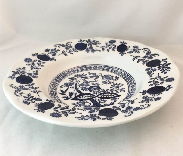 Wedgwood Blue Onion, Enoch Wedgwood, Rimmed Soup Bowls