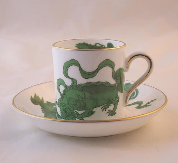 Wedgwood Chinese Tigers Demi-tasse Coffee Cups and Saucers